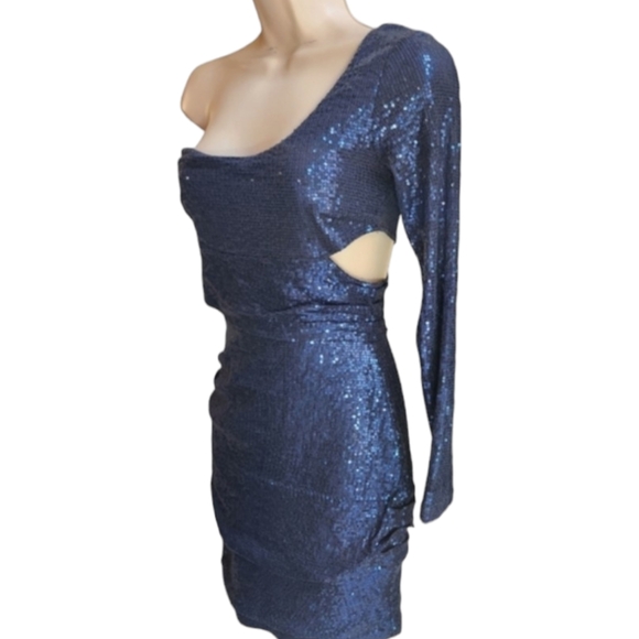 REVOLVE × BEC & BRIDGE Sequined One Shoulder Mini Cocktail Dress - Size 8 - Picture 5 of 10
